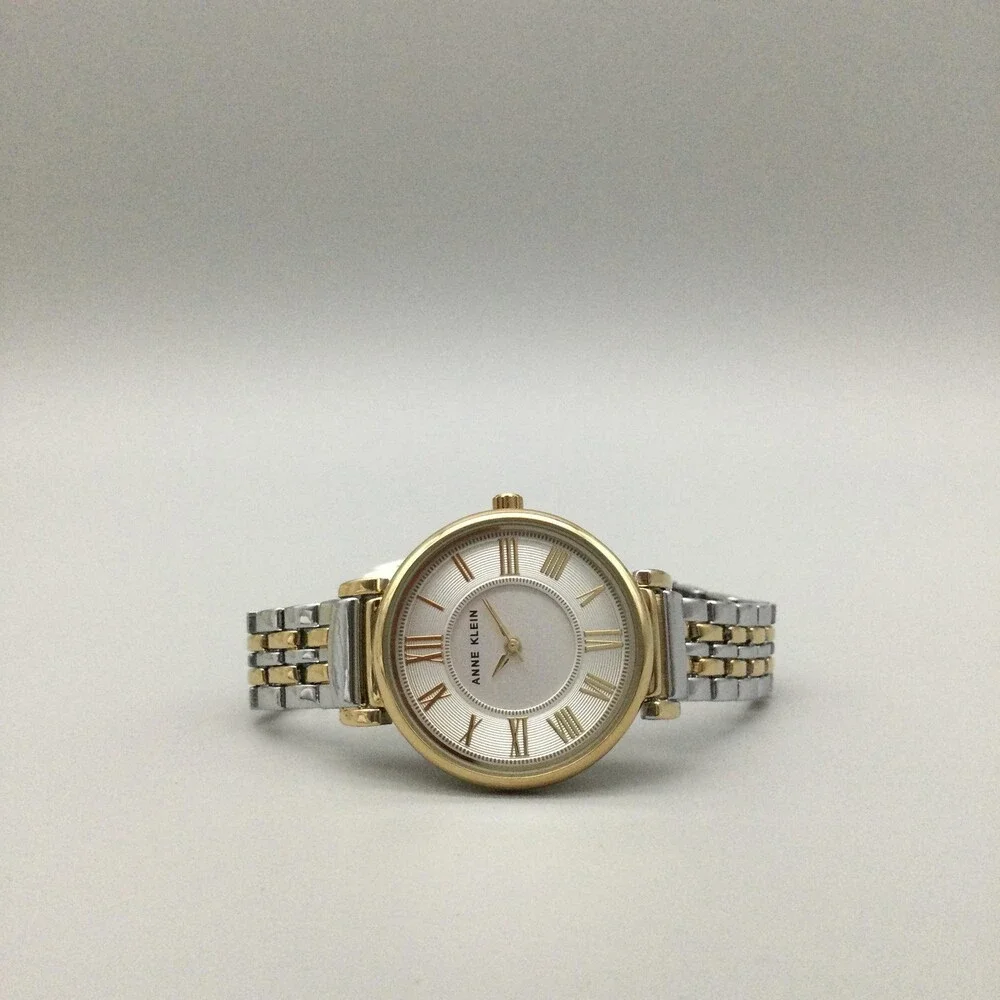 Anne Klein Womens Watch 30mm Two Tone Roman Dial Stainless Bracelet Box Papers